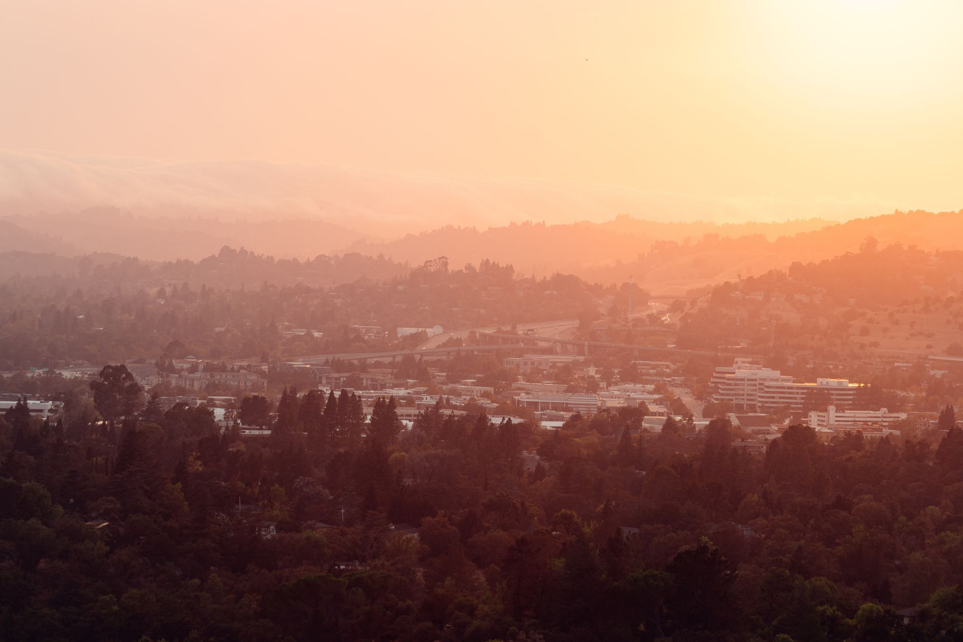 San Gabriel foothills above Claremont, the setting around The Claremont Club