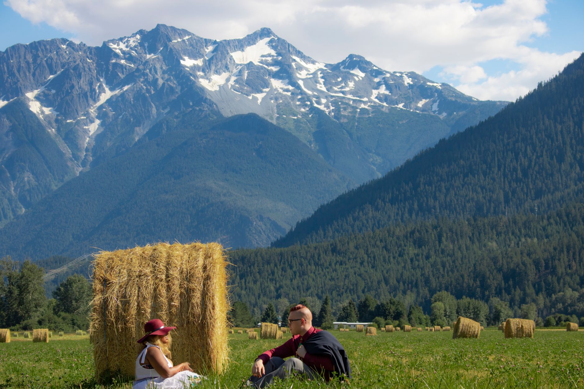 Farmland and mountains around Abbotsford in the Fraser Valley, near Valley Tennis Academy