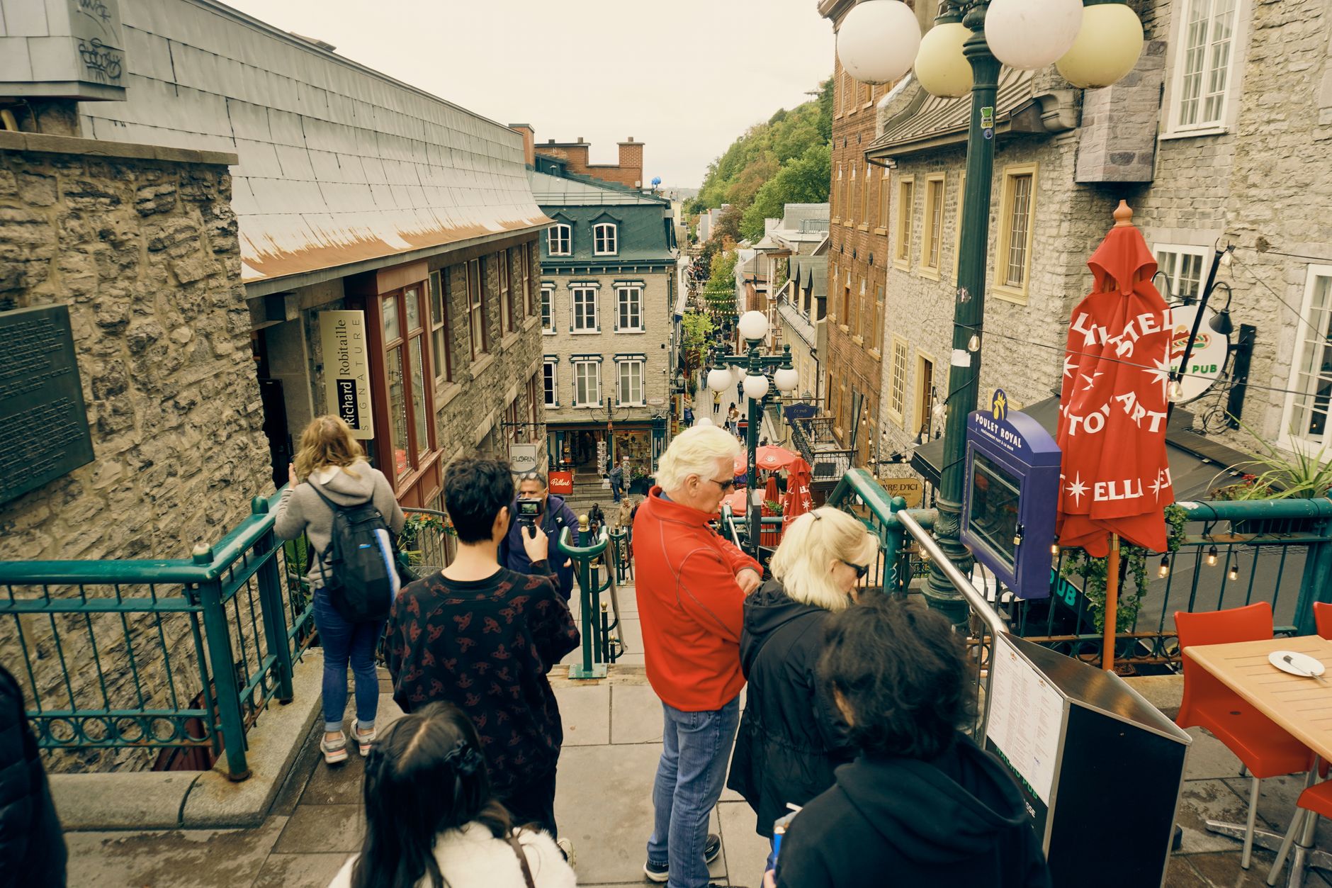 Old Québec City in the evening near Centre multiraquettes Montcalm's tennis courts