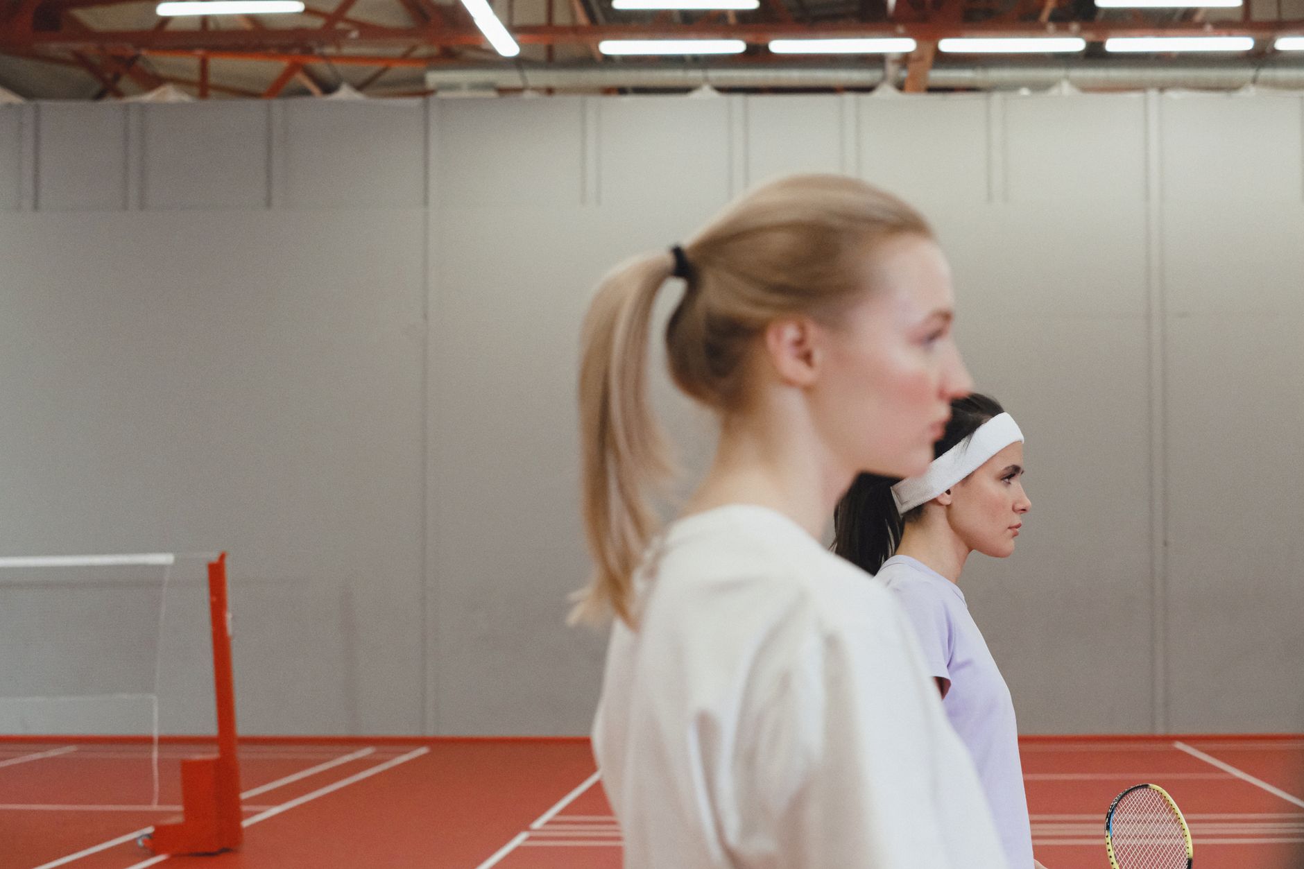 A tidy indoor sports facility in a Quebec regional town, representative of the year-round courts at Tennis Intérieur Drummond in Drummondville