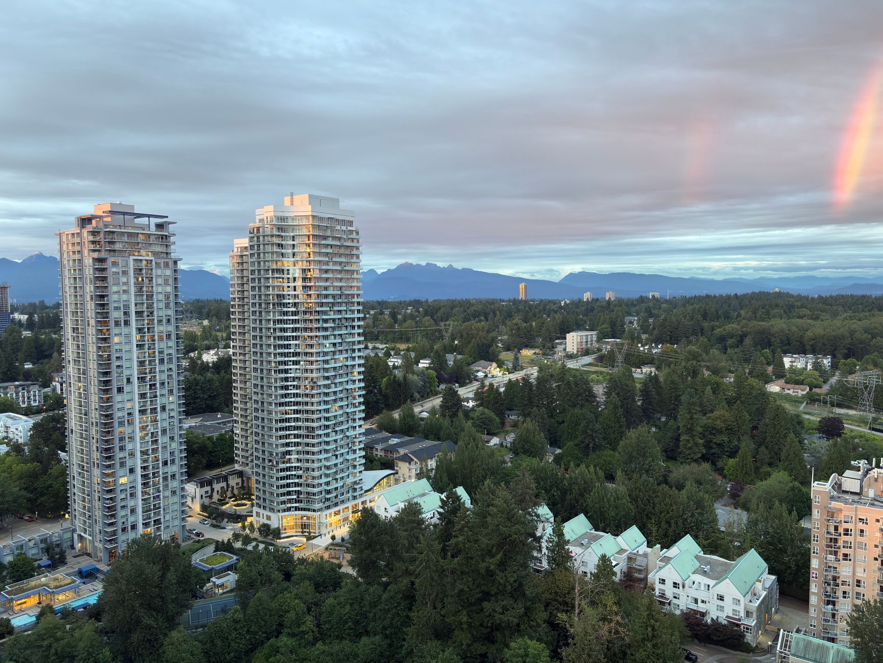 Fraser Valley cityscape near Surrey, where The Tennis Centre runs indoor hard and outdoor clay courts