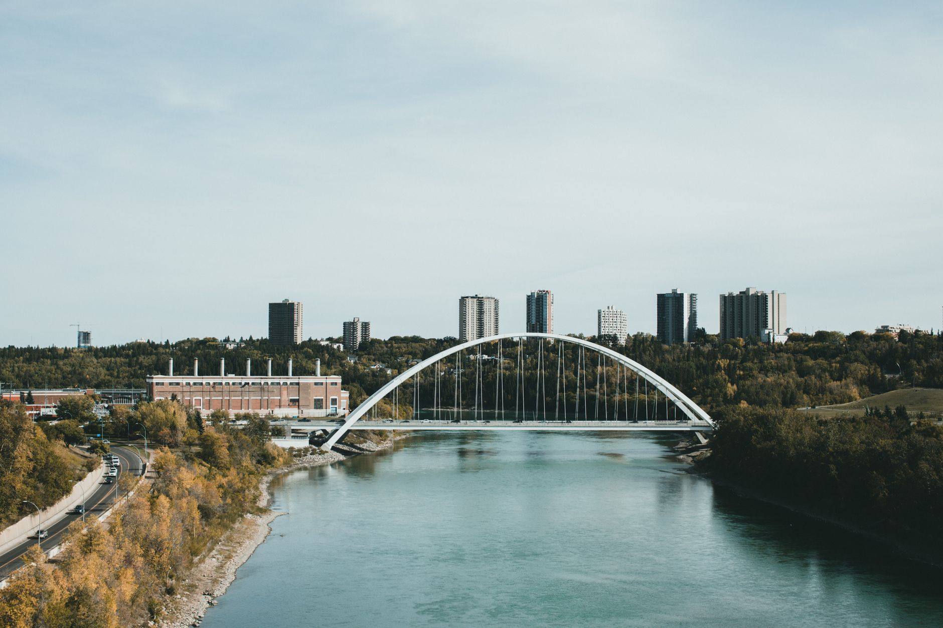 The Edmonton river-valley cityscape, representative of the setting where ACE Tennis Academy runs its lessons