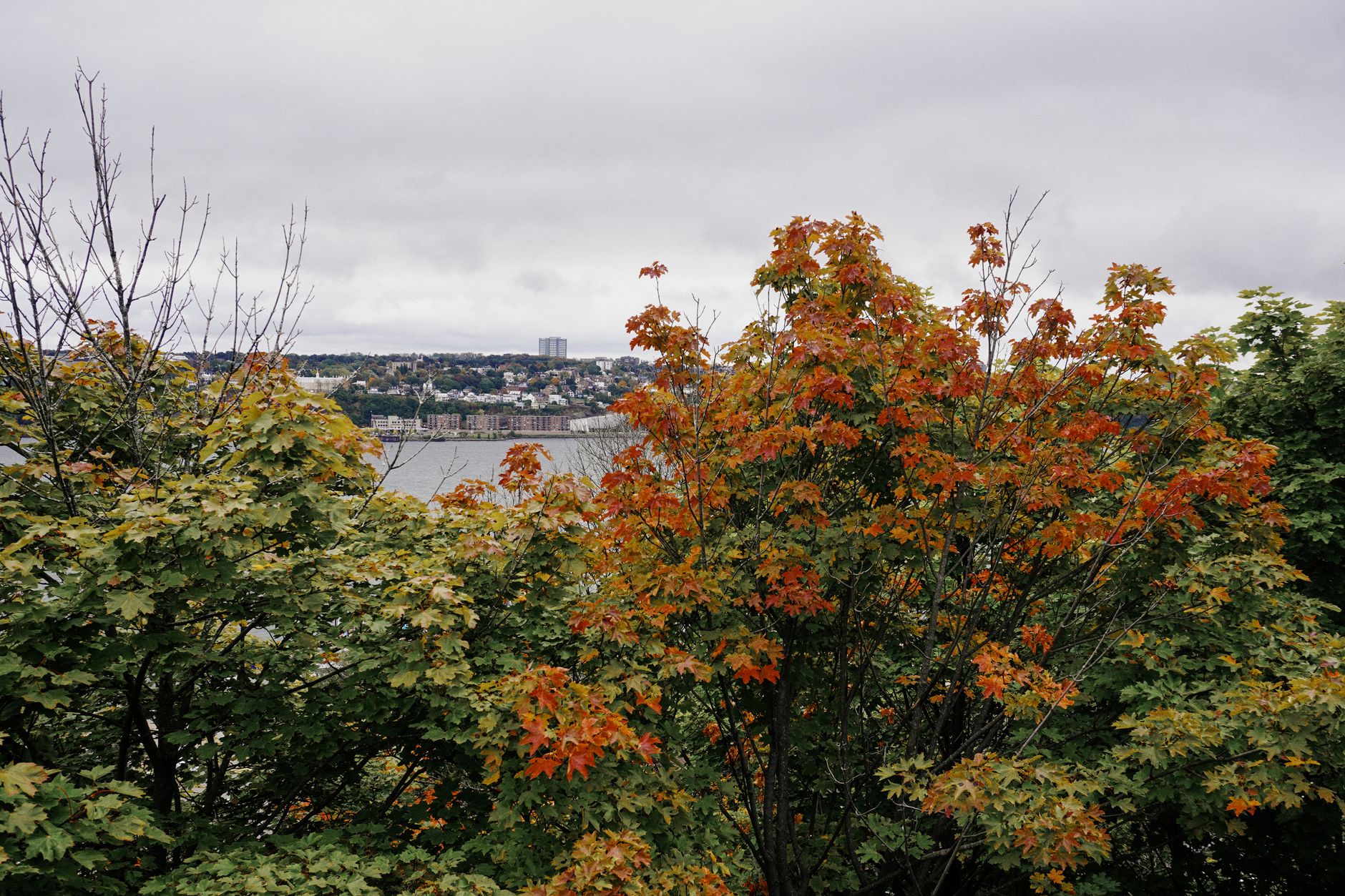 The St. Lawrence riverfront along Boulevard Champlain in Québec City, Quebec