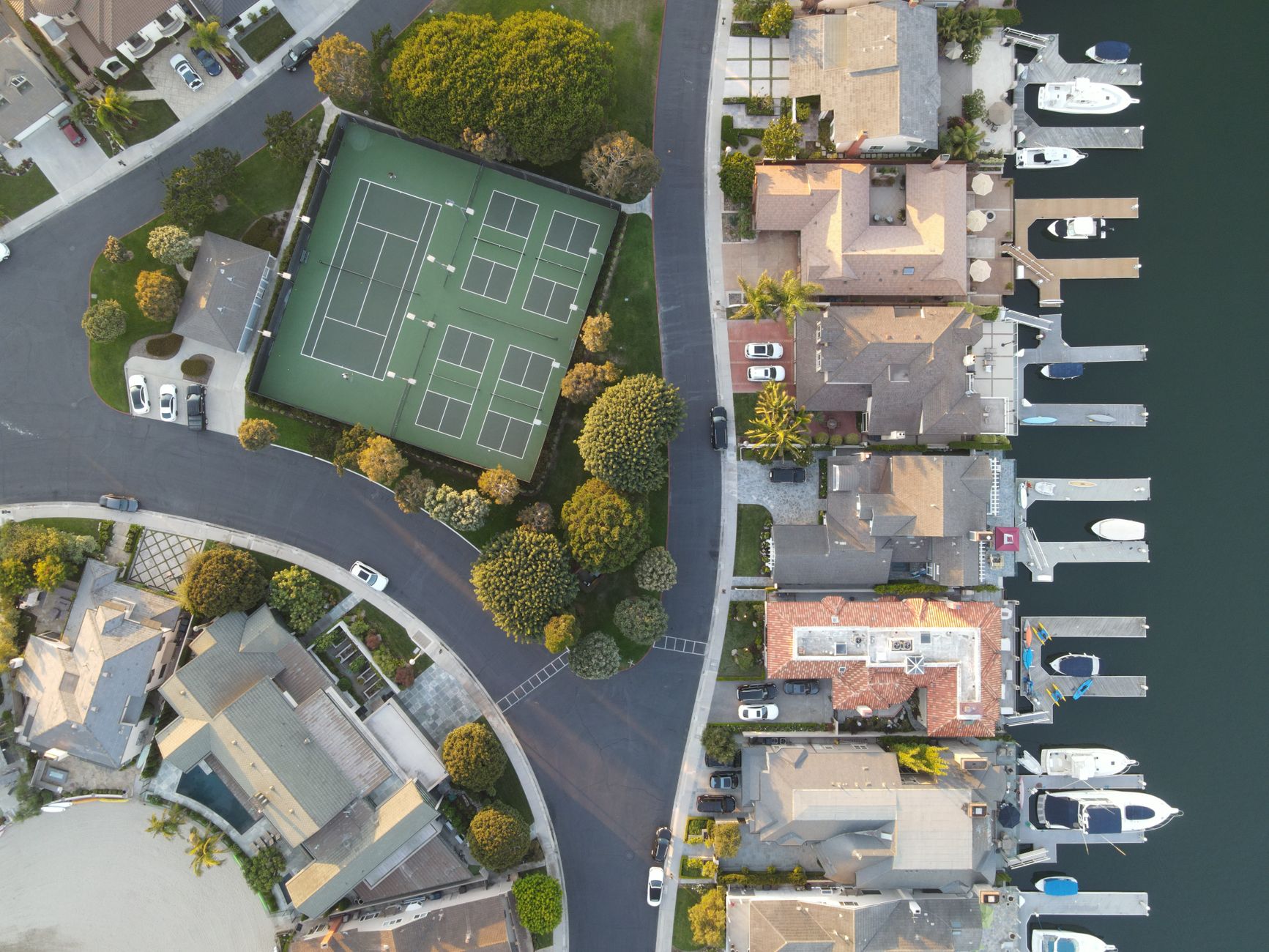 A Queens neighborhood setting near Tiger Tennis Academy's courts