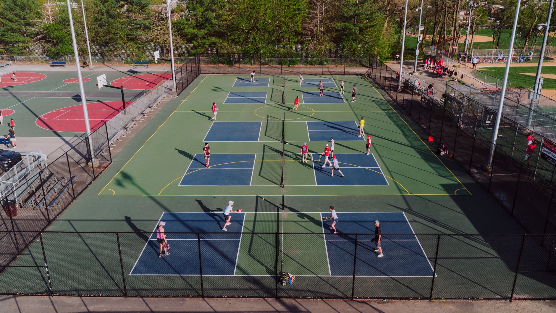 A Brooklyn streetscape near ZT Tennis Club's courts