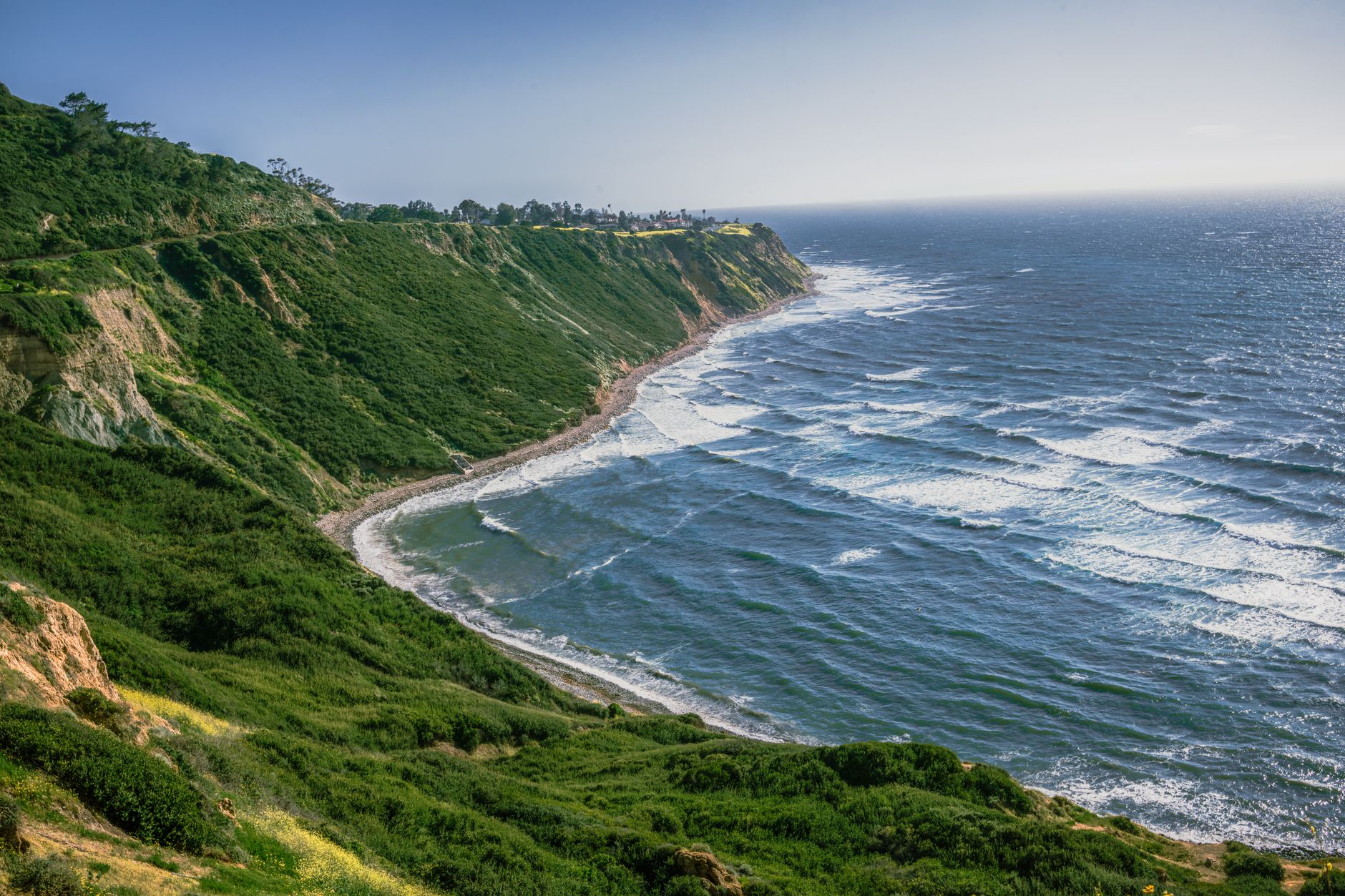Ocean cliffs along the Rancho Palos Verdes coast, near the Peninsula Racquet Club courts