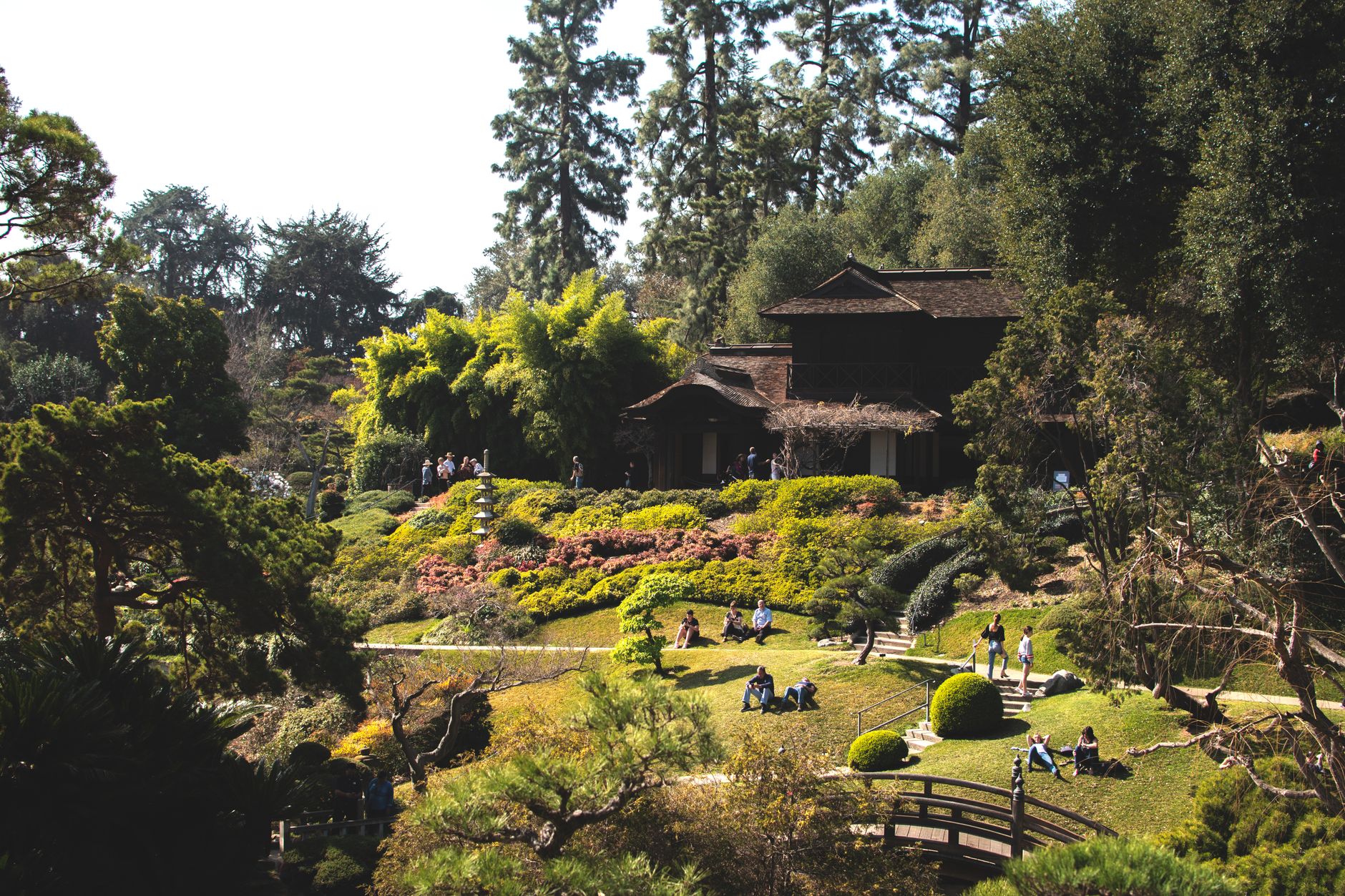 Manicured San Gabriel Valley gardens near the San Marino Tennis Club courts