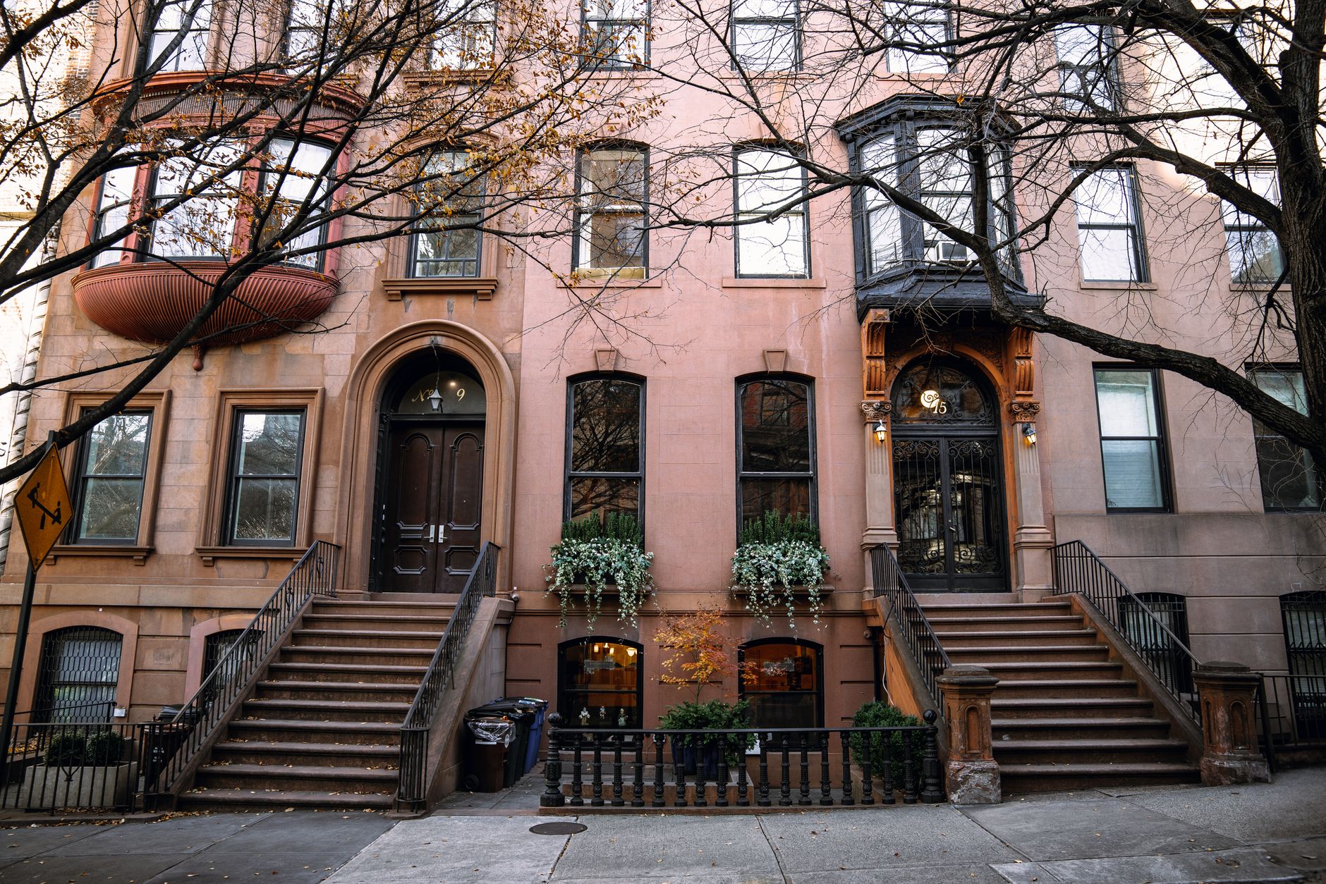 Brownstone-lined greenery around Fort Greene Park in Brooklyn